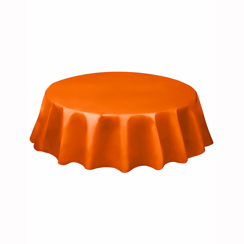 Nappe en plastique ronde orange