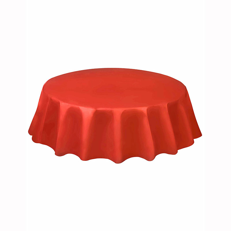 Nappe en plastique ronde rouge