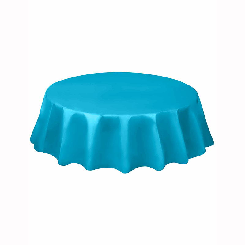 Nappe en plastique ronde bleu caraibe