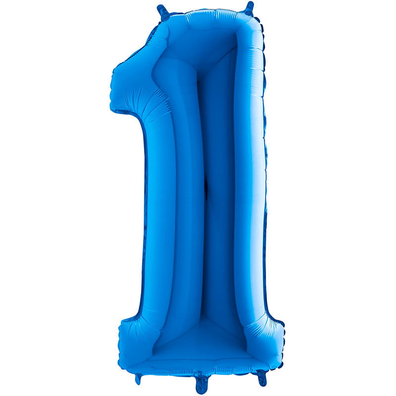 Ballon chiffre 1 Bleu