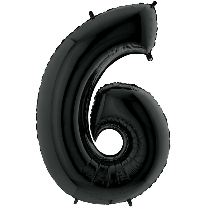Ballon chiffre 6 Noir