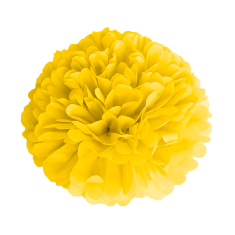 Pompom en papier de soie Jaune