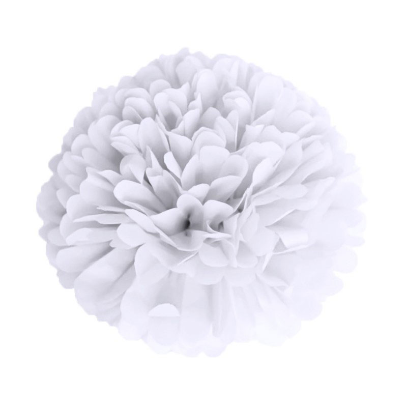 Pompom en papier de soie Blanc