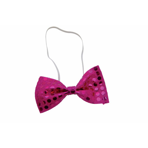 Noeud papillon sequins rose