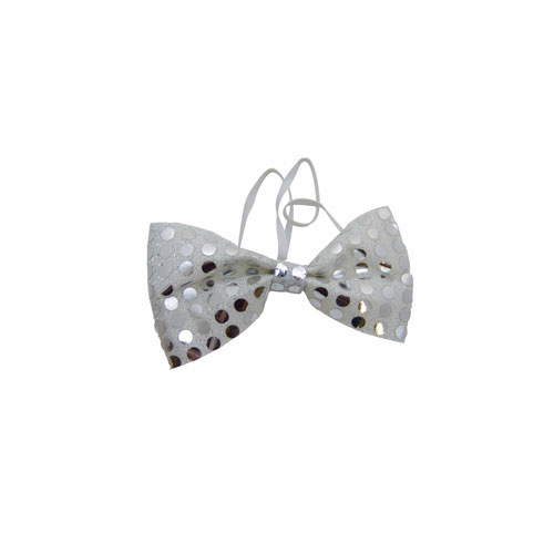 Noeud papillon sequins argent