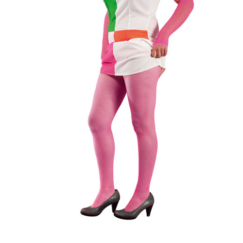 Collant résille rose fluo petite maille