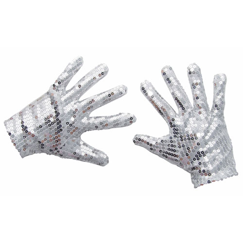 Gants à sequins argent
