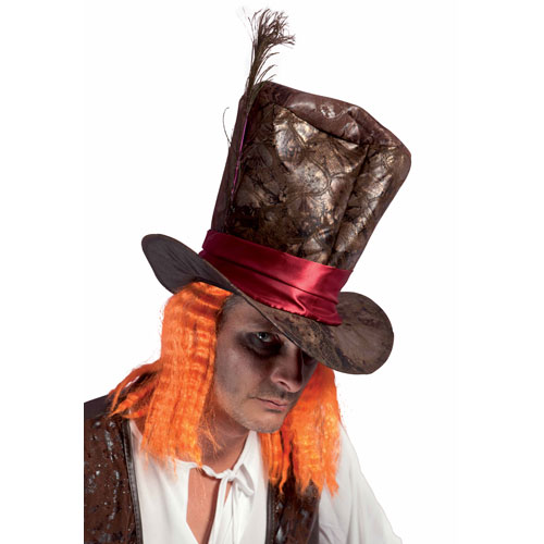 Chapeau Simili cuir chapelier fou avec cheveux