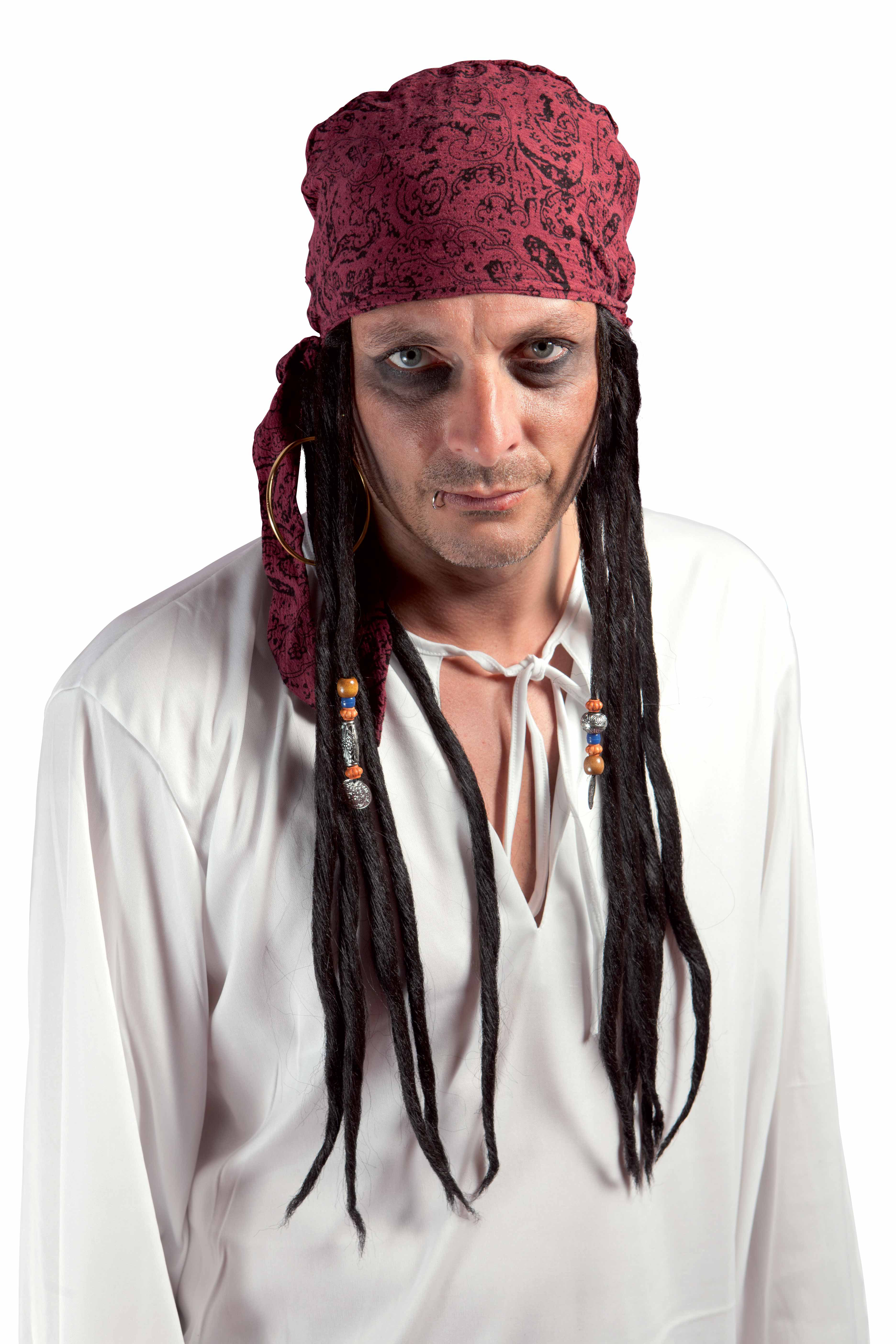 Perruque Pirate avec dreadlocks et foulard