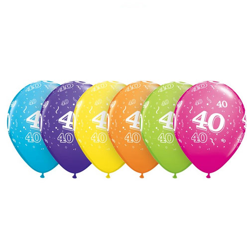 Ballon Qualatex 40 ans assortiment tropical