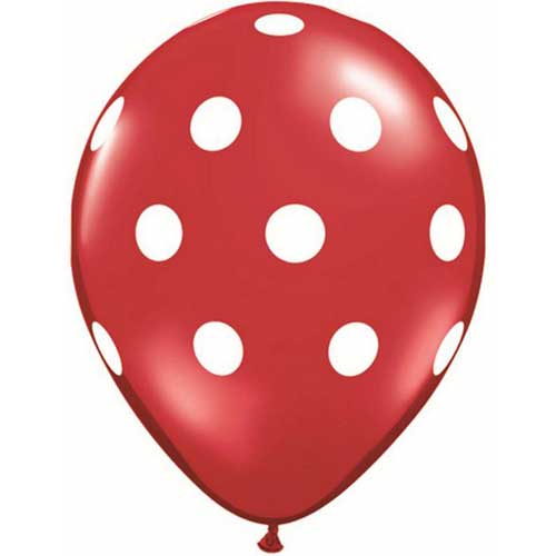 Ballon Polka  Rouge et blanc