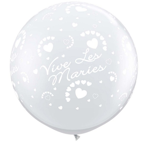Ballon mariage géant coeur transparent qualatex