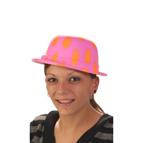 Chapeau Melon à Pois Fluo