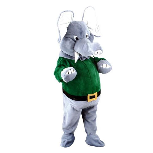 Déguisement mascotte éléphant vert
