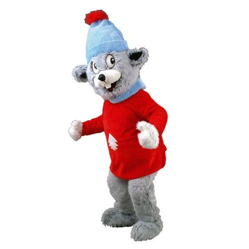 Déguisement mascotte souris skieur