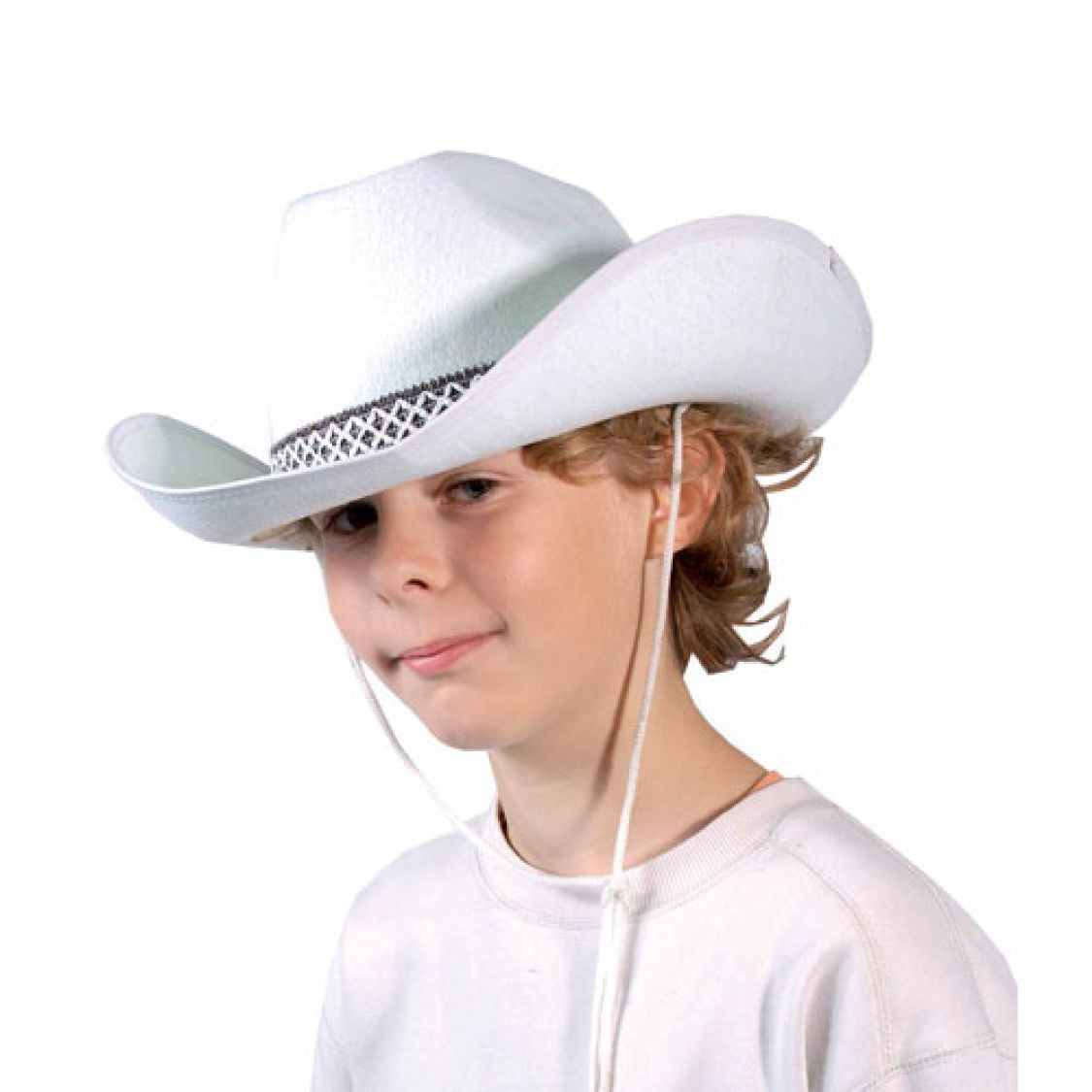 Chapeau feutre cow boy blanc enfant