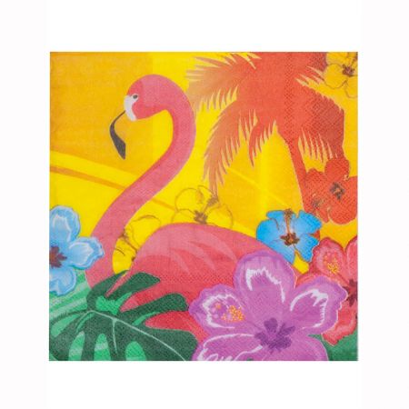 Serviette jetable Hawai Flamant