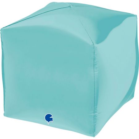 Ballon Cube 4D Bleu Pastel