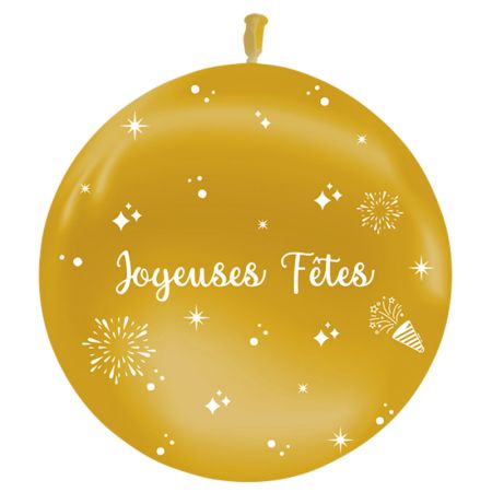 Ballon Géant Joyeuses Fêtes Or