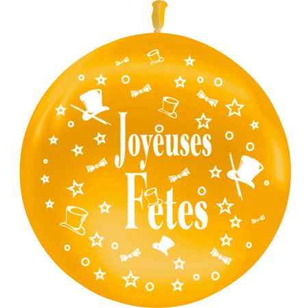 Ballon Géant Joyeuses Fêtes Or