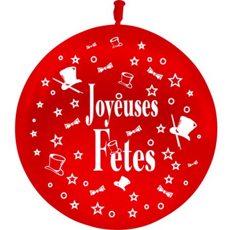 Ballon Géant Joyeuses Fêtes Rouge