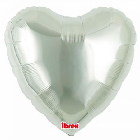 Ballon Mylar Coeur Métallic Argent