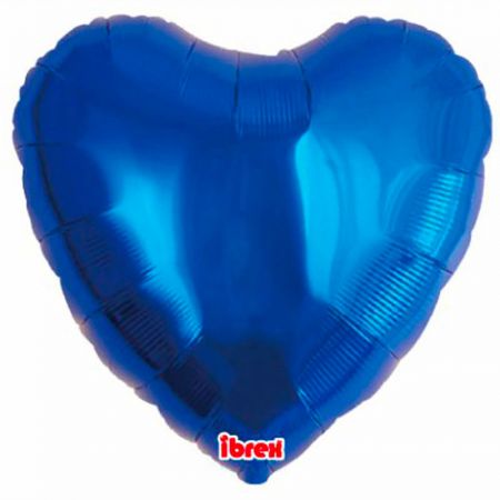 Ballon Mylar Coeur Métallic Bleu