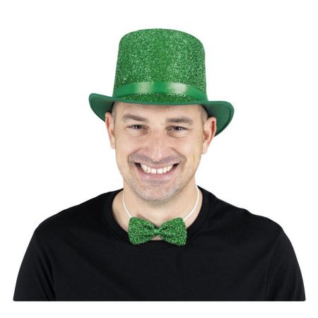 Chapeaux haut de forme paillettes vert