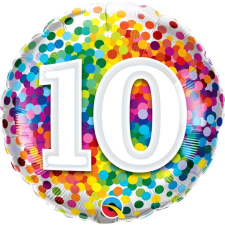 Ballon confettis chiffre 10