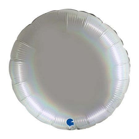 Ballon Mylar Rond Holographic Platine