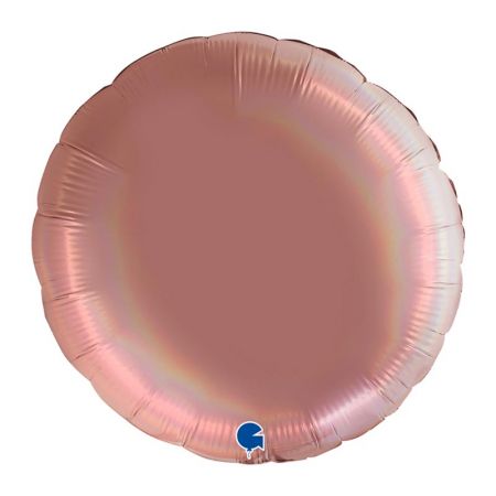 Ballon Mylar Rond Holographic Rose