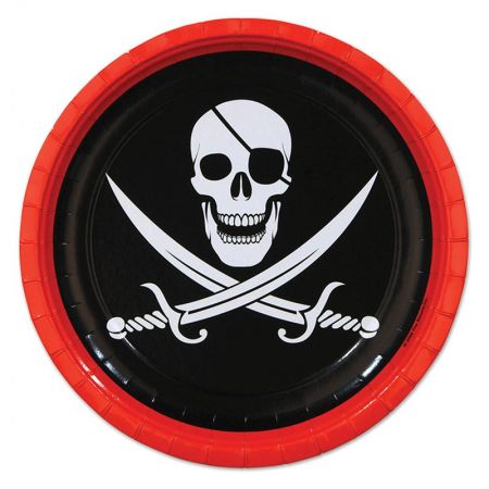 Assiette Pirate Tête de mort par 8