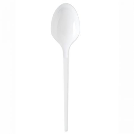 Cuillère en plastique Blanc (50 pièces)