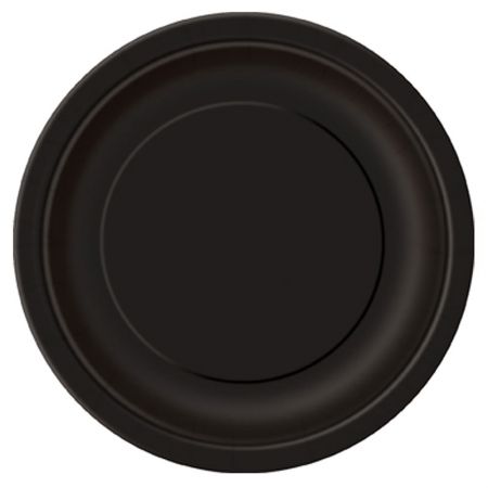 Assiette ronde en Carton Embossée Noire