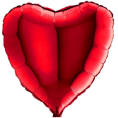 Ballon Alu Coeur Rouge Foncé