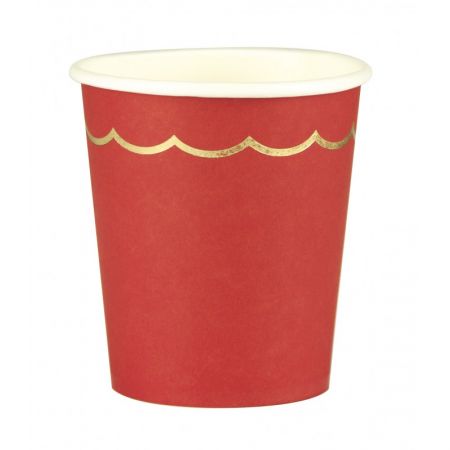 Gobelet en Carton Feston or Rouge par 8