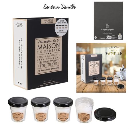 Coffret 4 bougies Famille