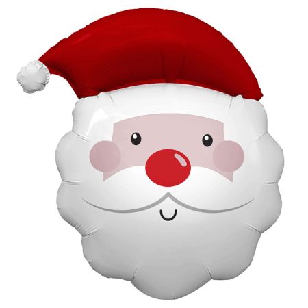 Ballon Tête Père Noël Nez Rouge