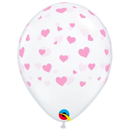 Ballon Multi coeurs Diamond & rose