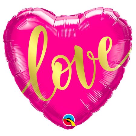 Ballon Coeur Love Fushia