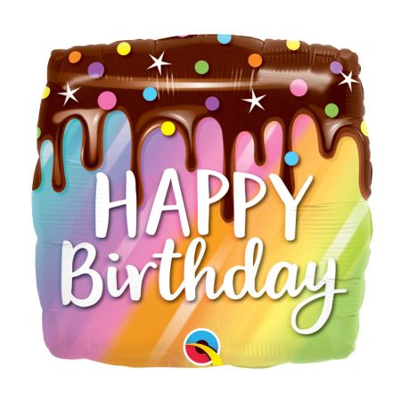 Ballon Birthday Rainbow Drip Cake