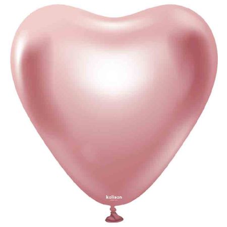 Ballon Coeur Chrome Rose Kalisan