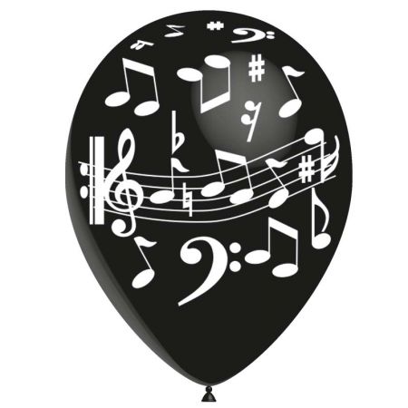 Ballon Notes de Musique Noires