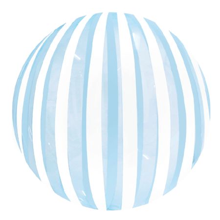 Ballon Bubble Stripe Bleu Cristal