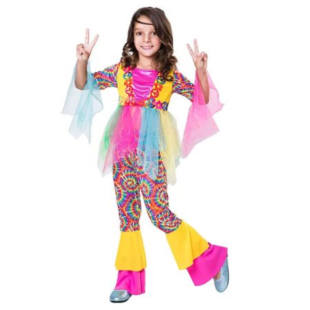 Déguisement enfant hippie fille psychédélique