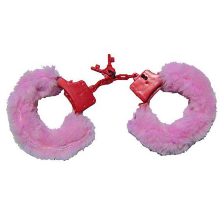 Menottes plastique avec fourrure rose