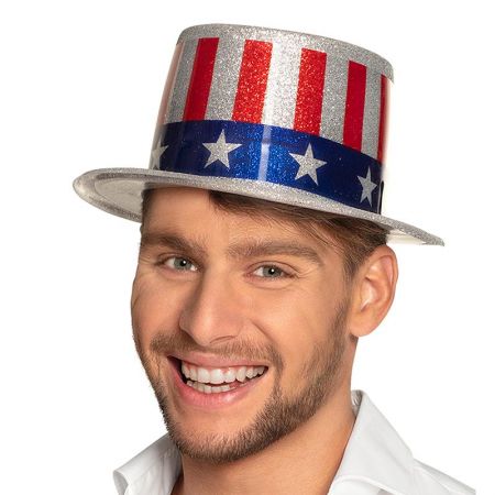 Chapeau Haut de Forme USA Paillettes