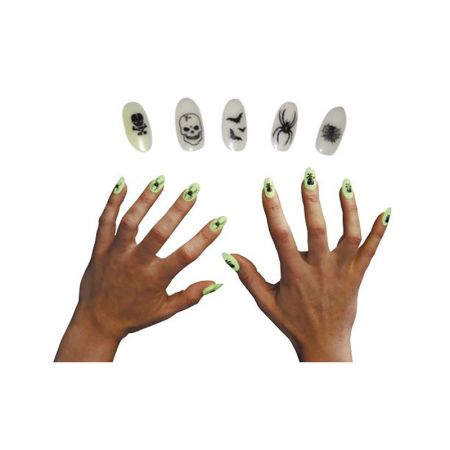 Faux ongles de sorcière phosphorescents