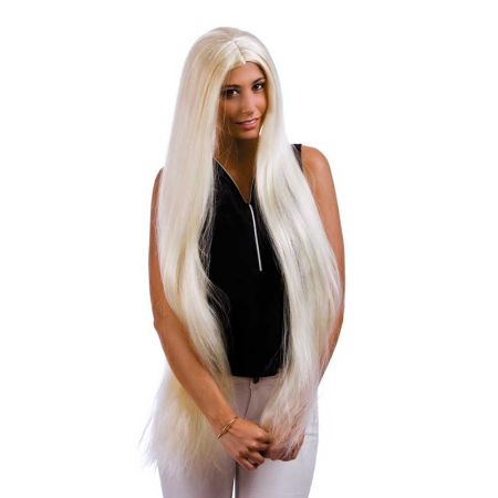 Perruque Longue Raide Blonde 1m