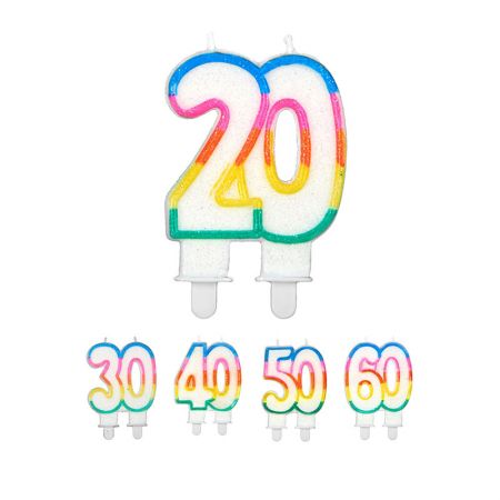 Bougie Anniversaire Nombre Arc en Ciel